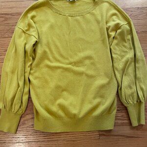 Boden Women's Yellow Wool/Cotton Blend Sweater with Bell Sleeves